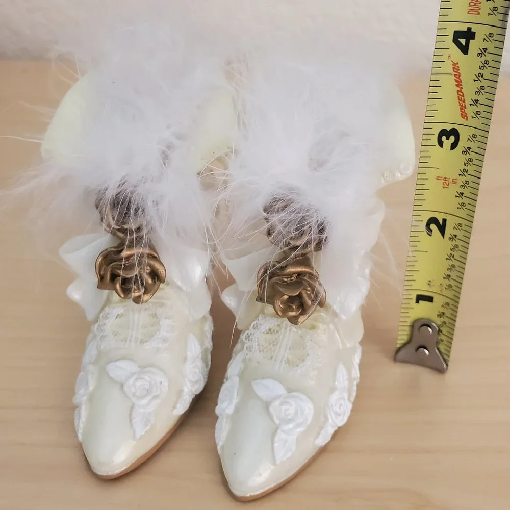 Vintage Victorian Resin Womens High Heel Shoe Boot Hanging Figurine Decorative